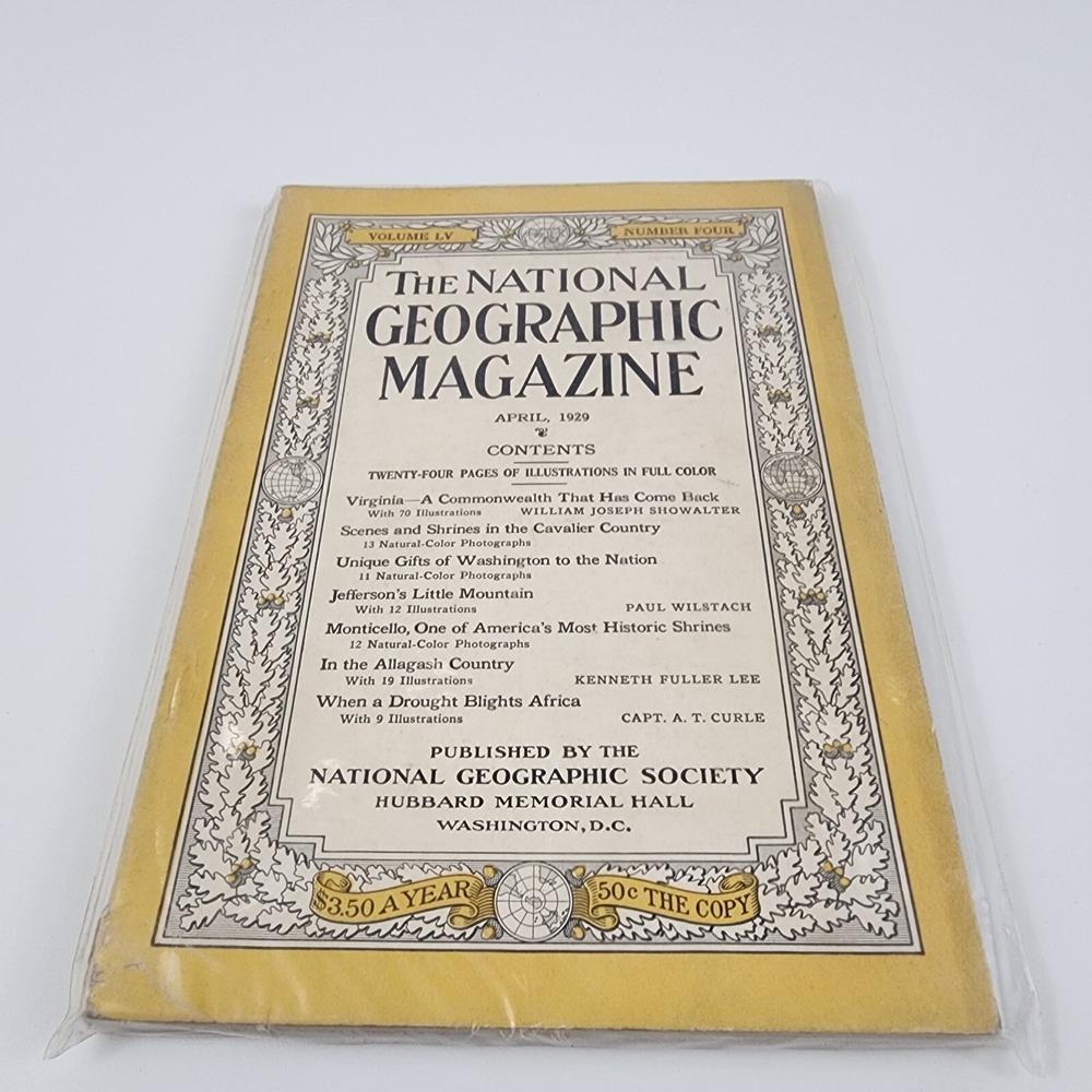 National Geographic Magazine April 1929 No Insert